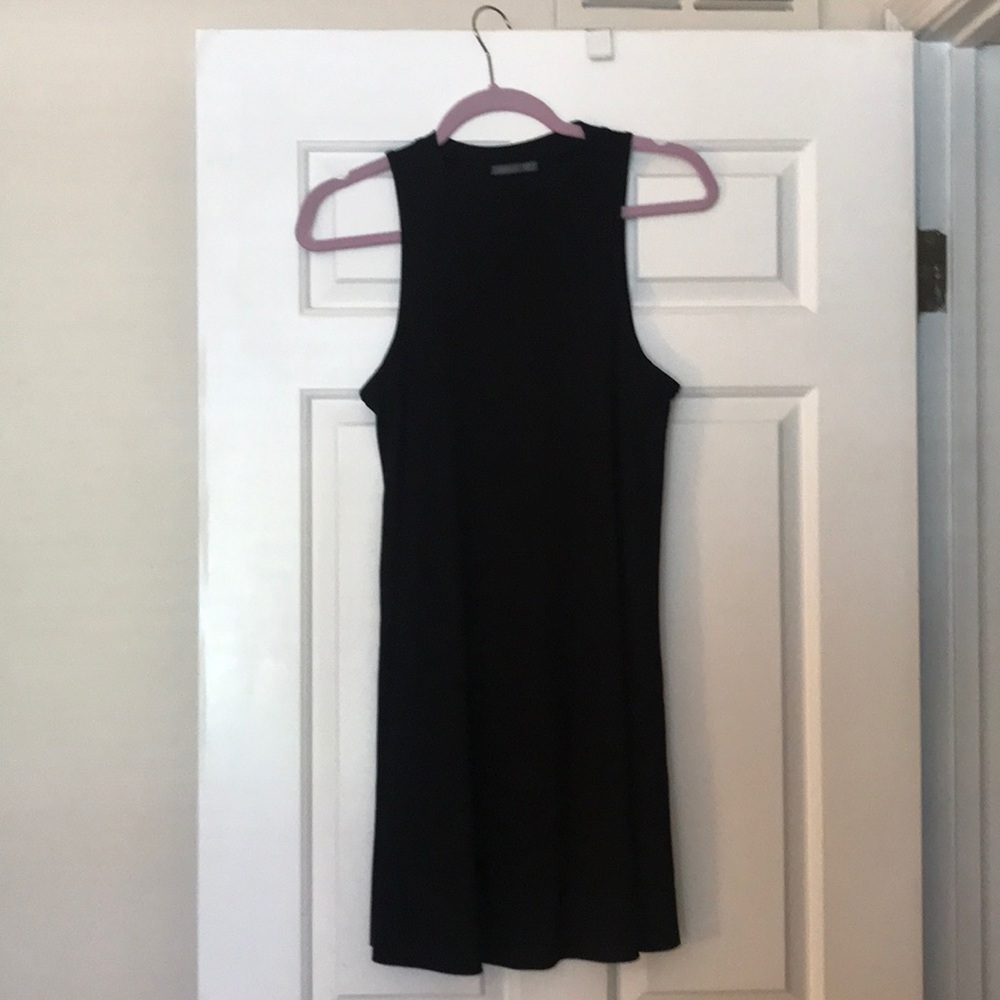 Black high neck mini dress